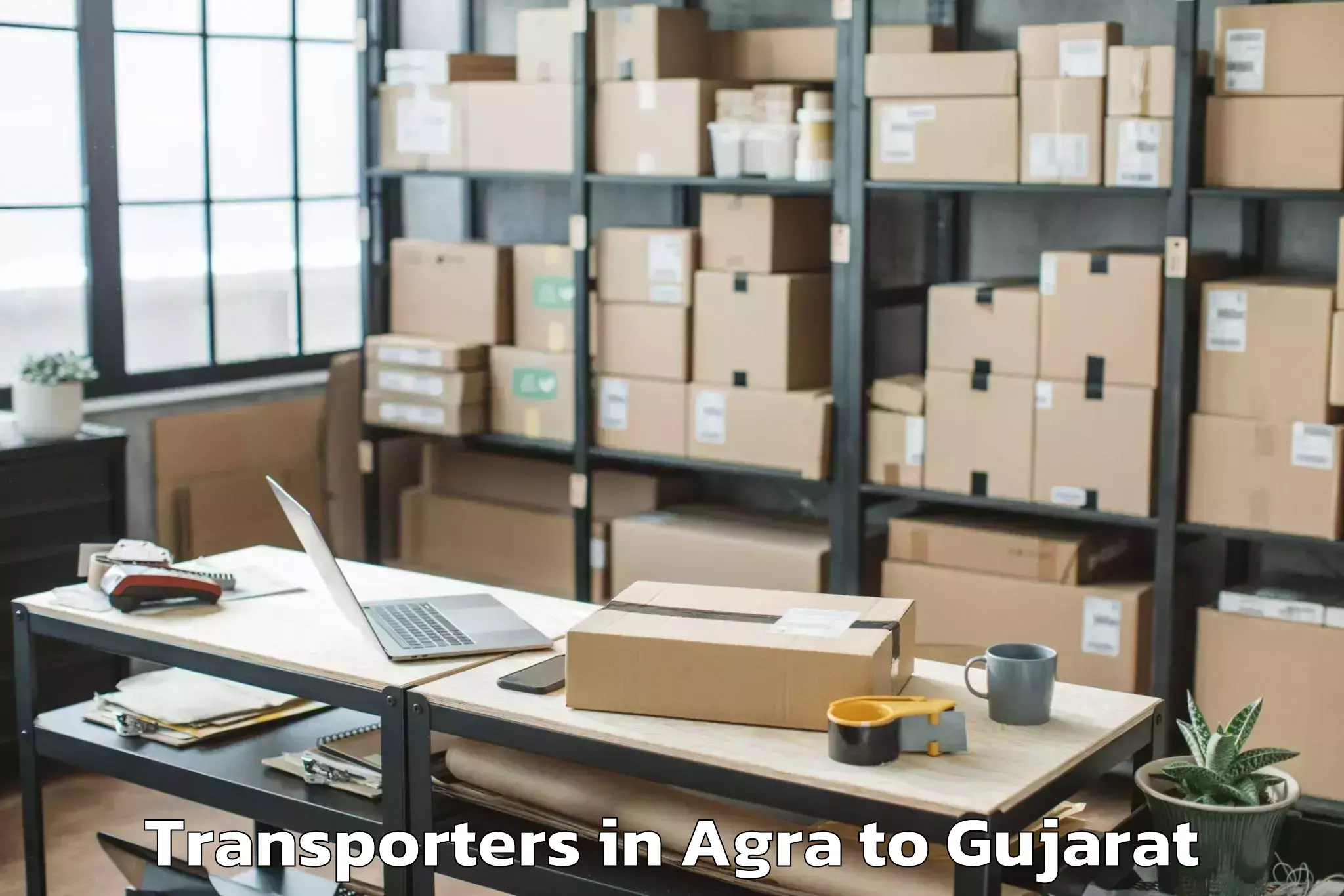 Top Agra to Dhansura Transporters Available